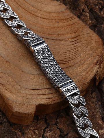S925 Sterling Silver Armor Pattern Bracelet
