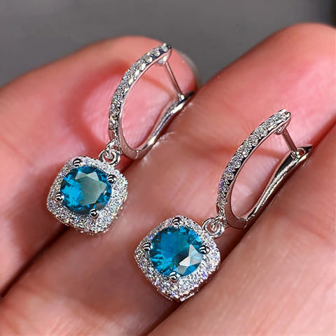 Huitan New Trendy Square Shape Drop Earrings