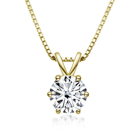 Bague Ringen 100% 925 Sterling Silver 1ct Moissanite Necklace