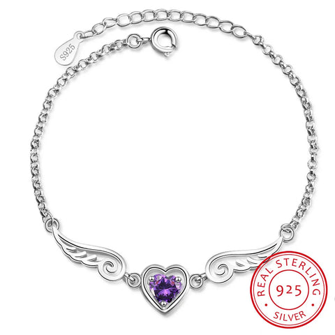 New Love-heart Purple Rhinestone Bracelet