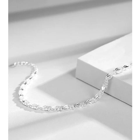 Hot fine 925 Sterling Silver Heart Lucky Clover Bracelets