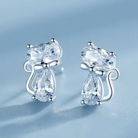 Flower Butterfly Stud: Bling Crystal Studs.