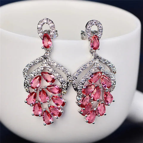 Vintage Drop Earrings For Women 925 Sterling Elegant  Earrings