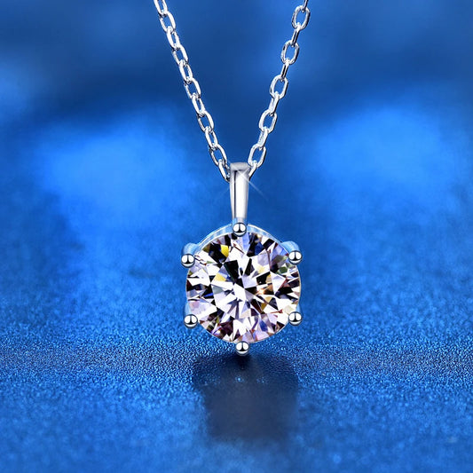 2.0ct VVS1 D Color Moissanite Necklace 925 Soild Sterling Sliver Chain with Certificate Fine Jewelry for Woman Jewelry