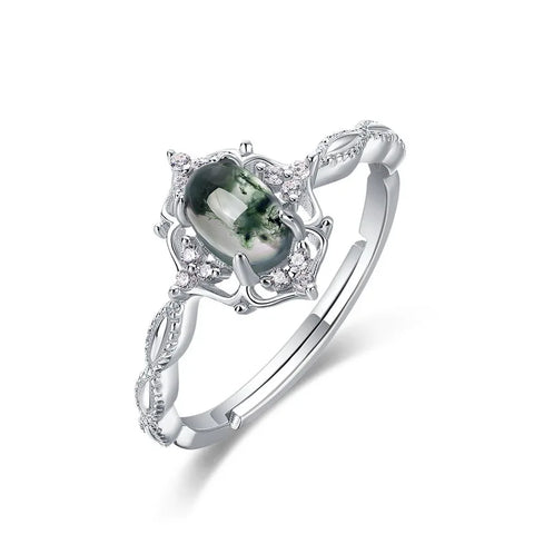 Light Luxury Green Moss Ring