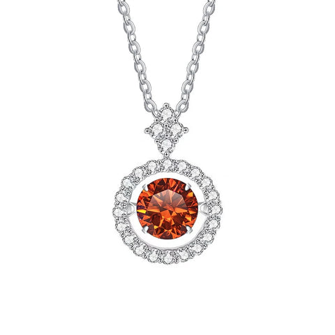 JoyceJelly 1CT Moissanite Diamond Necklace S925 Sterling Silver Beating Heart Pendant Clavicle Chain VVS D Color 3EX Cut Round