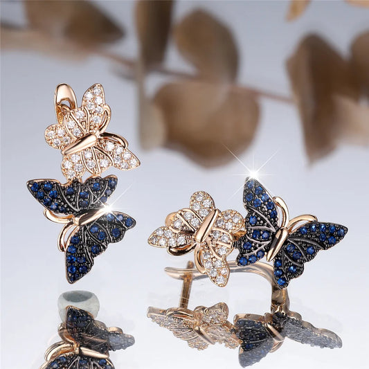 Charm Female White Blue Crystal Zircon Stone