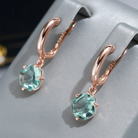 Wbmqda Light Green Stone Women's Drop Earrings