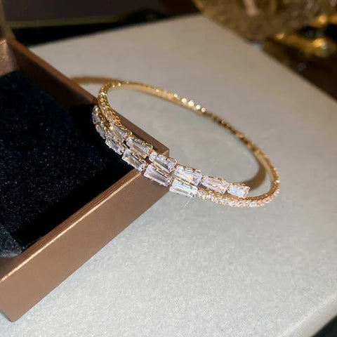 Zircon Bow Cuff Bracelet