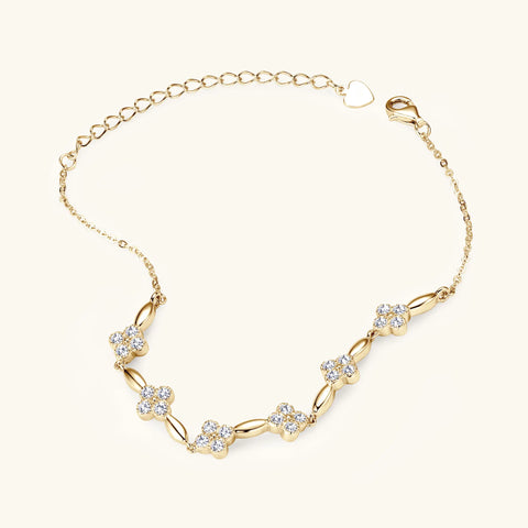 Flower Clover Moissanite Bracelet