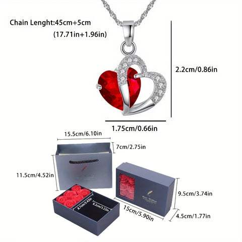 Zircon Heart Pendant Necklaces