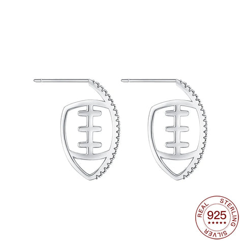 925 Sterling Silver Elegant Sparkling Lucky Clover Hoops Earring