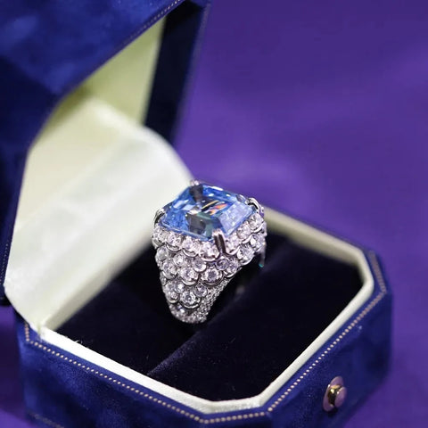Wong Rain 925 Sterling Silver Emerald Cut 14*16 MM