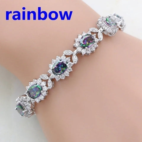 Graceful Green Crystal Leaf Bracelet