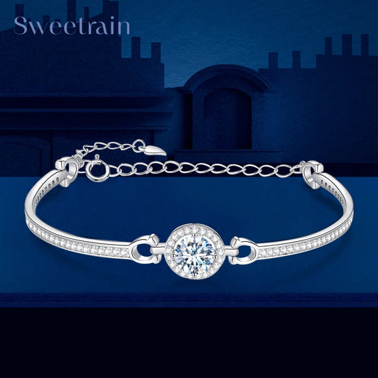 Sterling Silver White Moissanite Bracelet