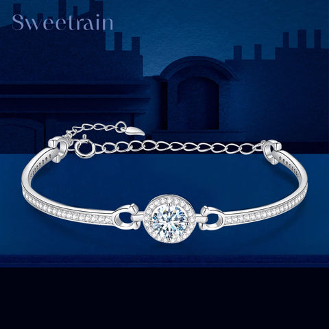 Sterling Silver White Moissanite Bracelet