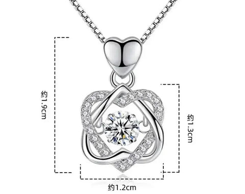 0.5ct GRA Moissanite Necklace for Women Sparkling Simulated Diamond Pendant Beating Heart S925 Silver Fine Jewelry Gift