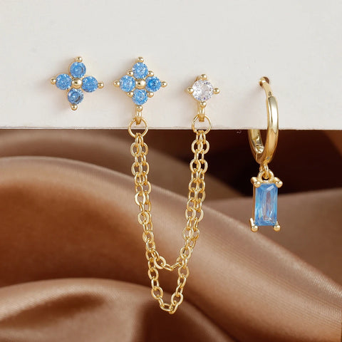 3PCS Exquisite Stainless Steel 12Earrings