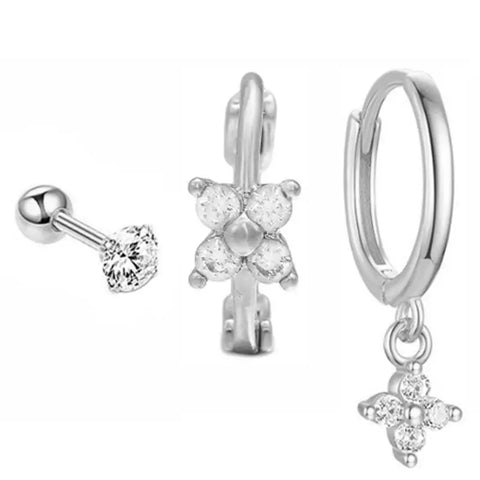 Cubic Zirconia Chain Hoop Earring