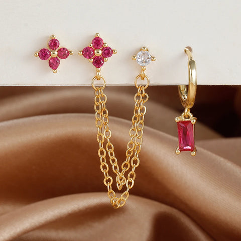 3PCS Exquisite Stainless Steel 12Earrings