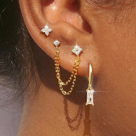 3PCS Exquisite Stainless Steel 12Earrings