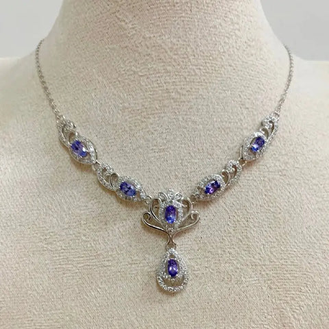 ZECAA Tanzanite Jewelry Necklace Pendant