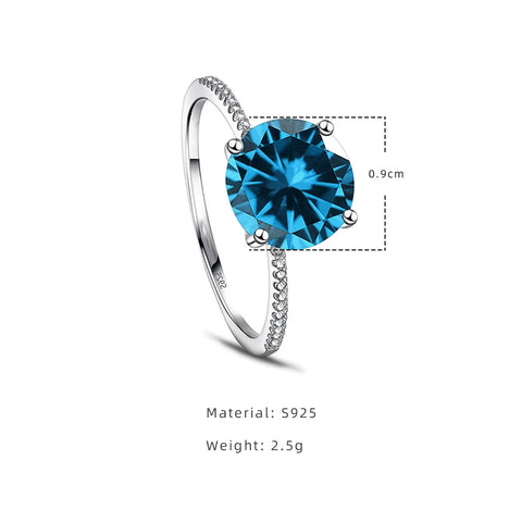 Gica Gema 3.0Ct  Real Solid 925 Sterling Silver Ring - BOLEVARD RING