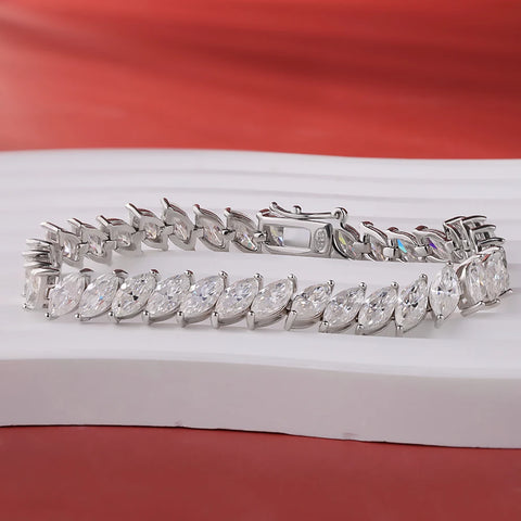 BXINY GRA Certified Marquise Cut All Moissanite Tennis Bracelet