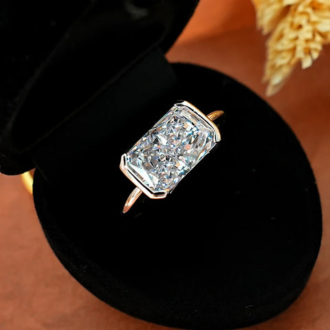 Vintage style broken ice cut 925 silver ring