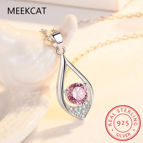 925 Sterling Silver Moissanite 1 Carat Water Drop Necklace