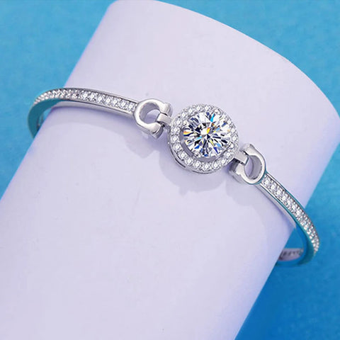 Sterling Silver White Moissanite Bracelet