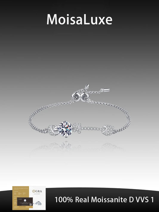Moissanite Plata Sterling 925 Silver Bracelet