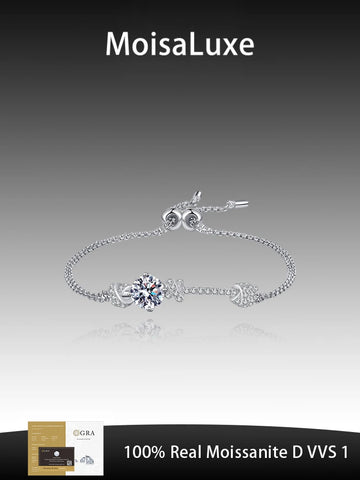 Moissanite Plata Sterling 925 Silver Bracelet