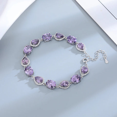 Amethyst Purple Zircon Tennis Bracelets