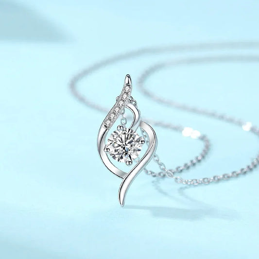 Elegant Simplicity Women's Necklace With Moissanite Stone Elegant Silver Jewelry Gift For Women New Arrival Special Offer