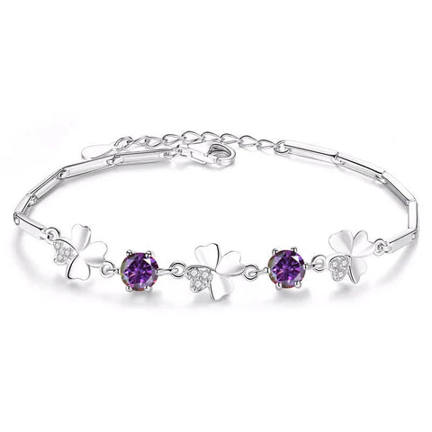 Butterflykiss Four Leaf Clover  Moissanite Bracelet