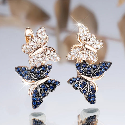 Charm Female White Blue Crystal Zircon Stone
