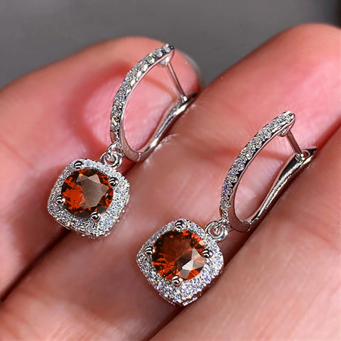 Huitan New Trendy Square Shape Drop Earrings