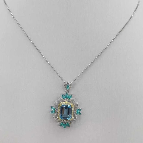 SACE GEMS New Trend Sky Blue Topaz Pendant