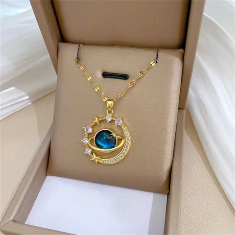 Exquisite Starry Sky Planet Light Luxurious Temperament Gorgeous Necklace