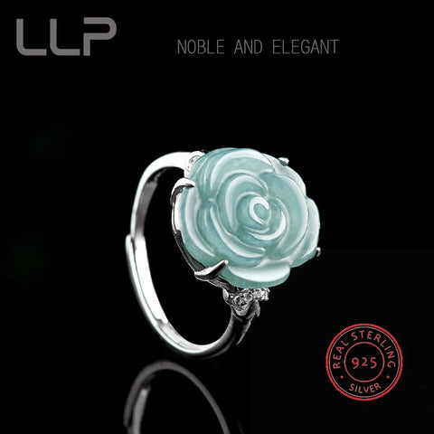 S925 Silver Inlaid Natural Rose Jade Pendant Temperament Elegant Woman Sexy Girl Holiday Gift