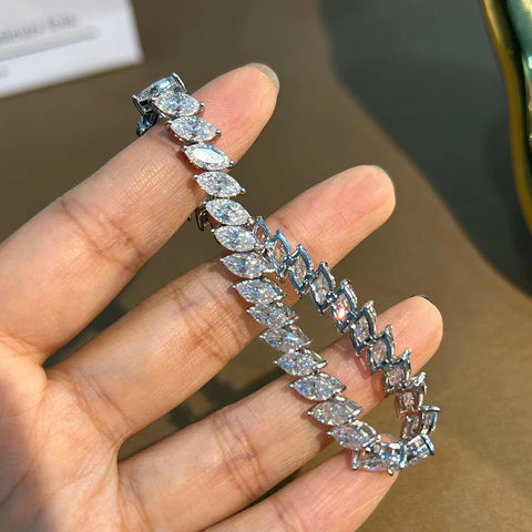 BXINY Luxury Marquise Cut All Moissanite Tennis Bracelet