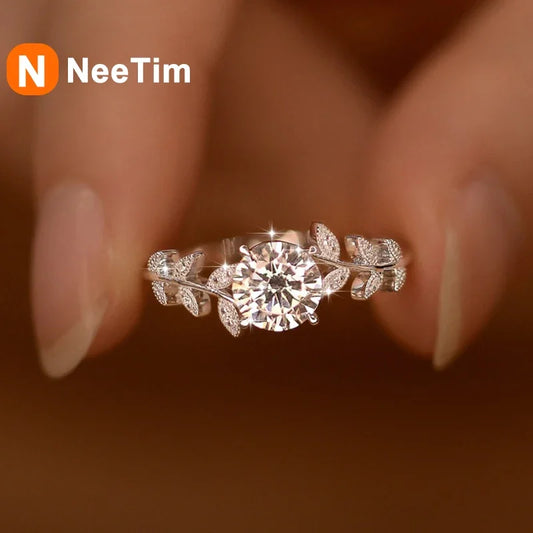 NeeTim 1CT Moissanite Diamond Rings Wedding Band