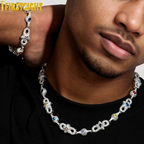 Iced Out Star Eye Pendant Necklace