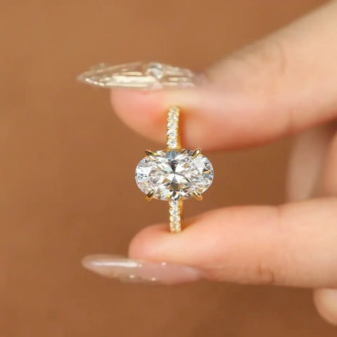 4.5CT Oval Cut Full Moissanite Ring