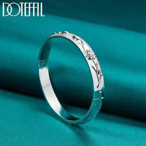 DOTEFFIL 925 Sterling Silver Flower Rose