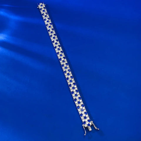 Charm Sapphire Moissanite Bangle Bracelet