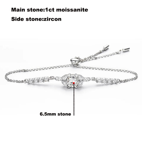 Smyoue 1ct Real Moissanite Bracelets