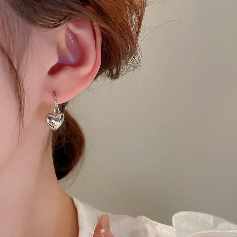 Metal Love Earrings Goth Retro Aesthetic