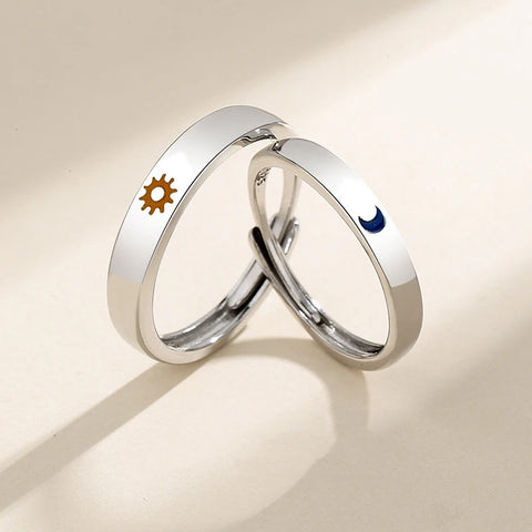 New Simple Couple Rings Silver